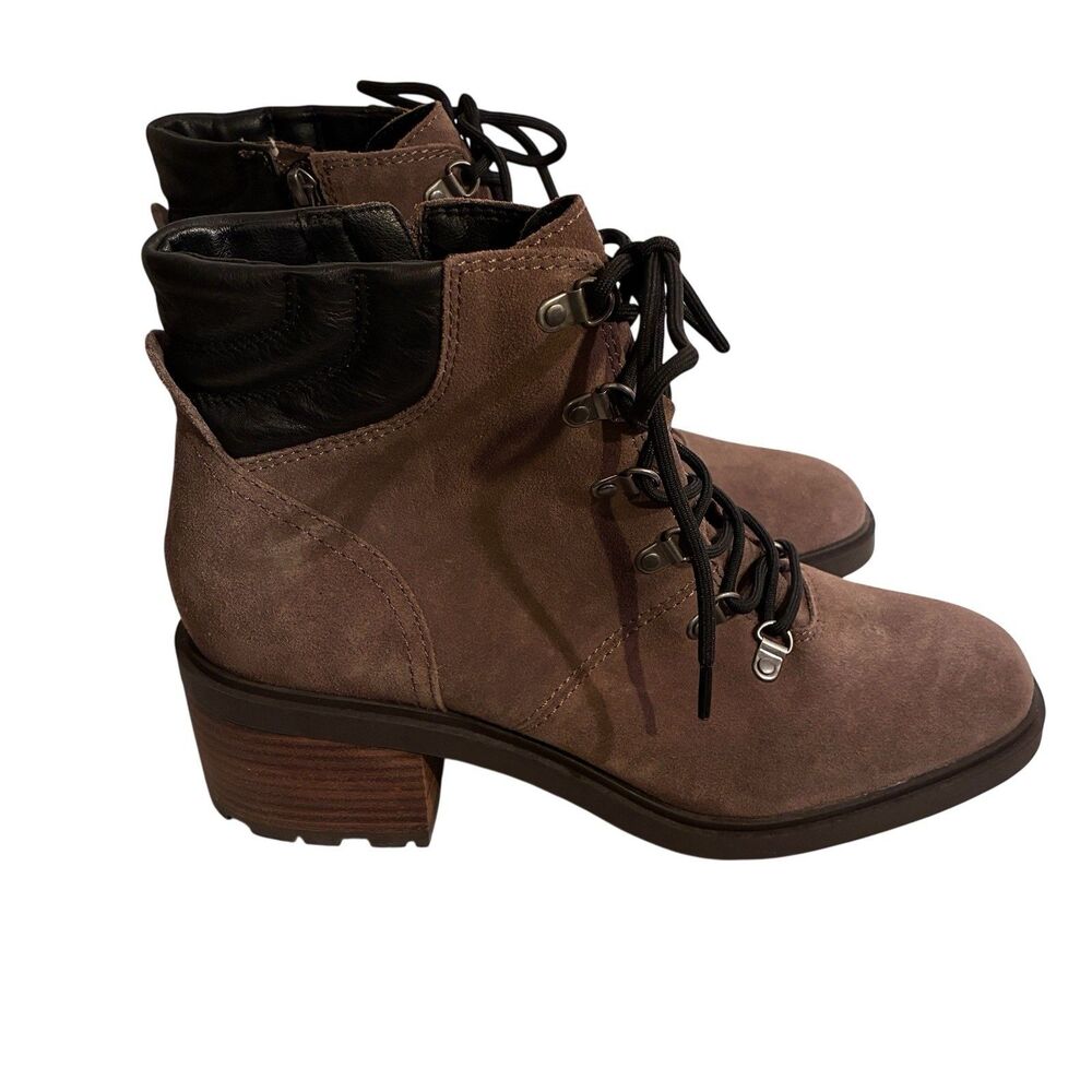 Lucky Brand Women's Lace Up Leather Ankle Boots, Brown, Size 11 M. 2.5”heels